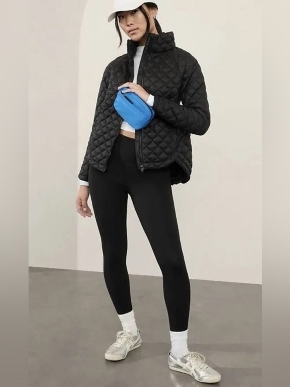 Athleta black quilted whisper featherless jacket sz sm - Picture 2 of 14